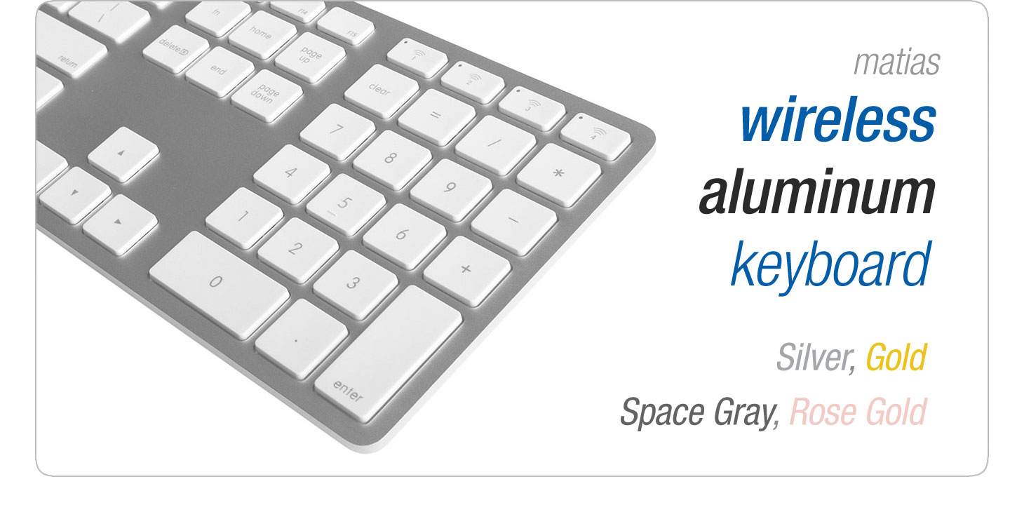 matias wireless aluminum tenkeyless keyboard