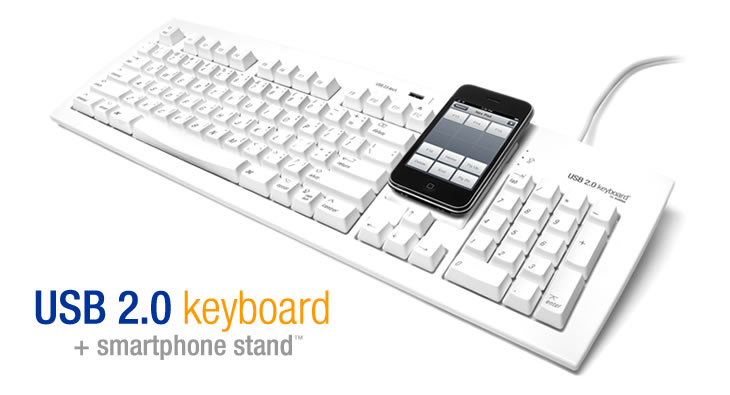 USB 2.0 Keyboard + Smartphone Stand