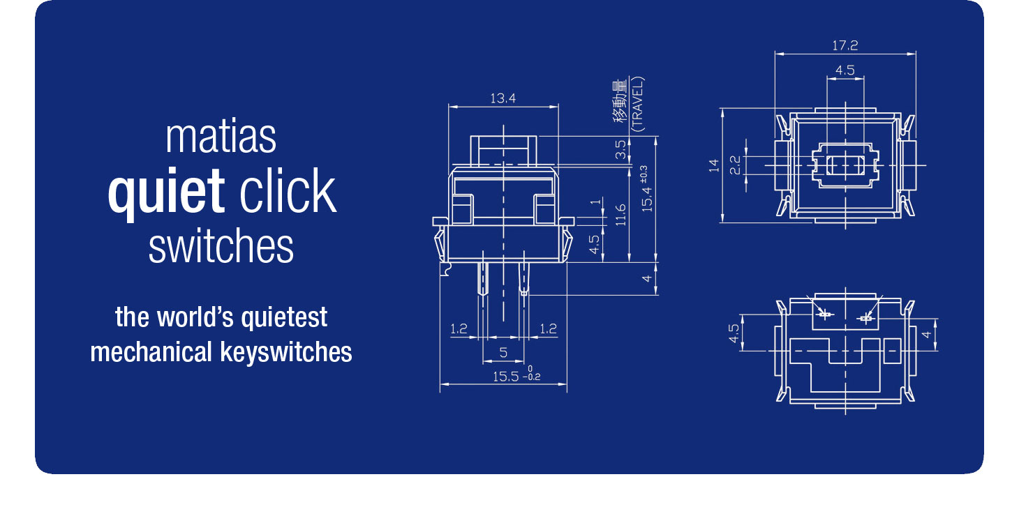 Matias Quiet Click Switches - click for larger images