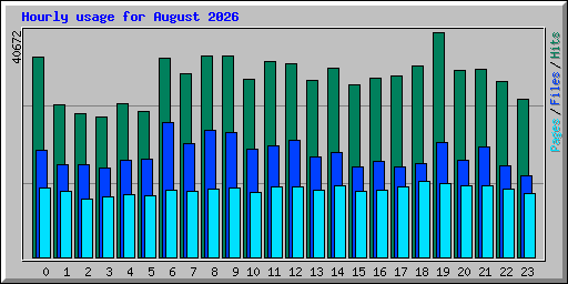 Hourly usage for August 2026