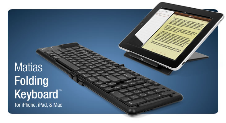 Matias Folding Keyboard - Portable keyboard for your iPhone, iPad, & Mac - click for larger image