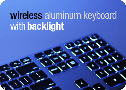 Matias Wireless Aluminum Keyboard with Backlight.